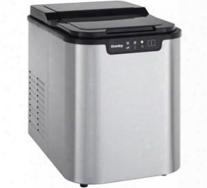 Dim2500ssdb 12" Compact Ice Maker With See-through Window Led Controls 25 Lbs (12 Kg) Of Daily Ice Production Self Cleaning Storage For Up To 2 Lbs Of Ice