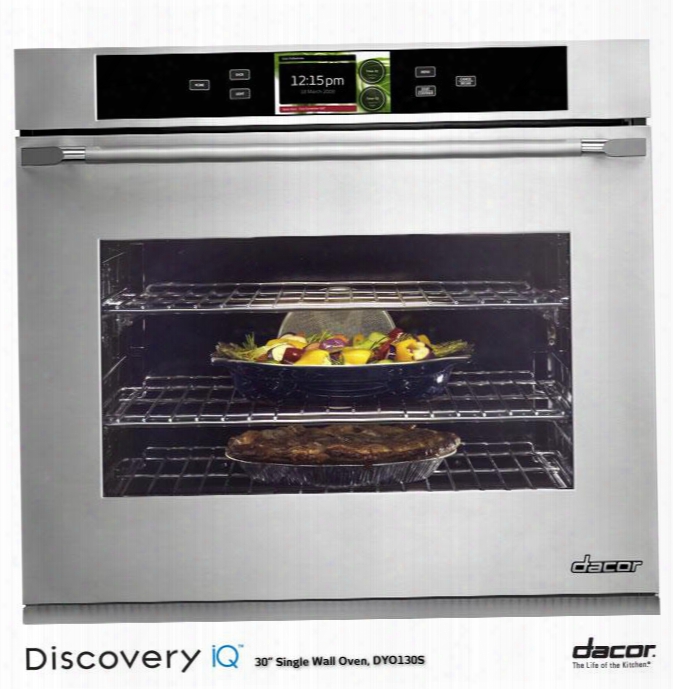Discovery Iq Dyo130s 30" Single Electric Wall Oven With 4.8 Cu. Ft. Convection Oven 10 Cooking Modes 7 Rack Position Hiidden Bake Element Halogen Lighting