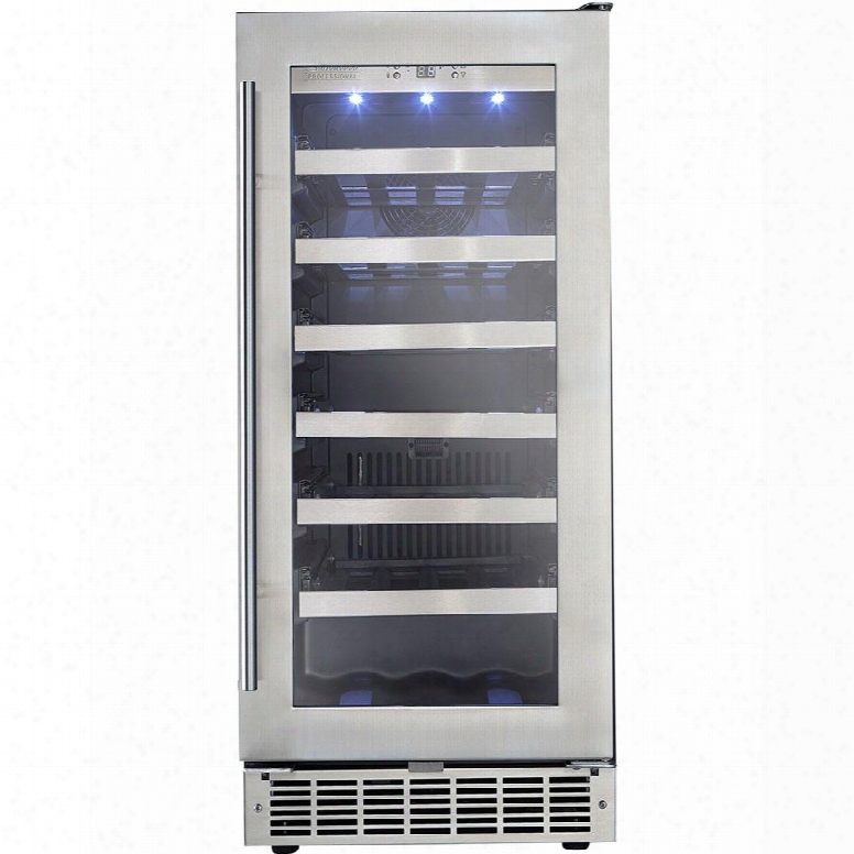 Dwc031d1bsspr 15" Silhouette Professional Tuscany Wine Cooler With 3.1 Cu. Ft. Capacity Full Etension Shelves Sleek Handle Thermostat Led Lighting And