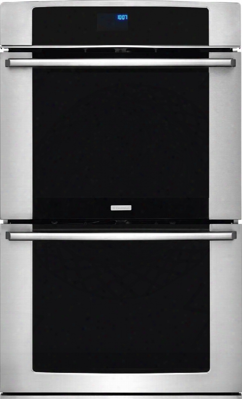 Ew30ew65ps 30" Double Wall Oven With 9.6 Cu. Ft. Capacity Fresh Clean Technology Luxury-design Lighting Convection Conversion Hidden Bake Element And