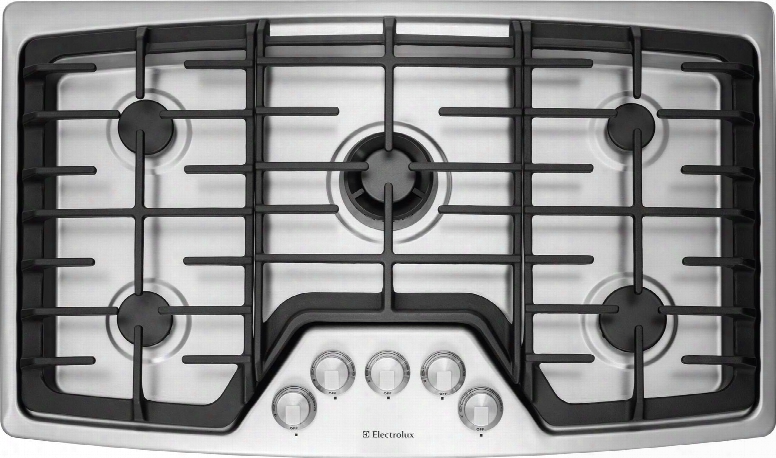 Ew36gc55ps 36" Gas Cooktop With 5 Sealed Burners 20 000 Btu Min-2-max Burner Continuous Grates Profesional-grade Knobs Deep-well Design And Ada Compliant