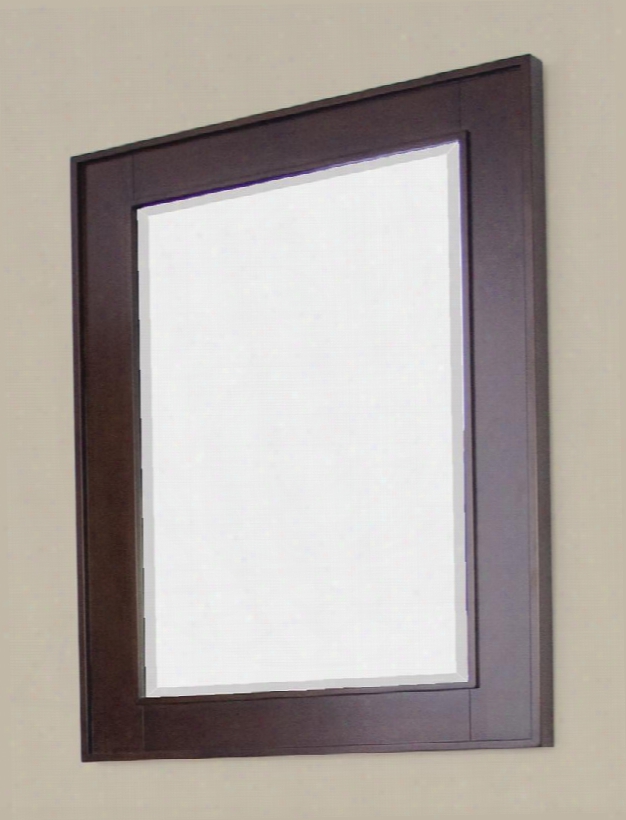 Flair Img-271 32" Rectangular Hardwood Framed Mirror With 7 Step Stain Finish Beveled Edge Glass Nylon Seal Pre-installed Mounting Hardware In