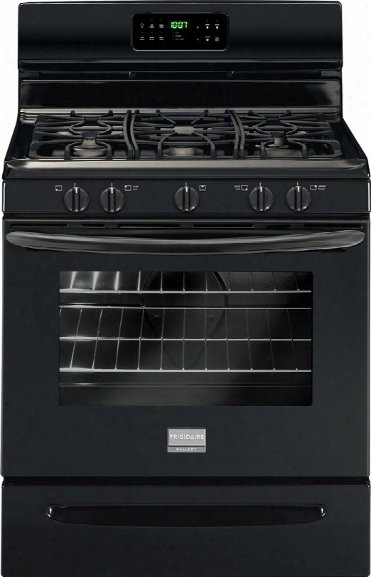 Gallery Fggf3030pb 30" Freestanding Gas Range With 5.0 Cu. Ft. 5 Sealed Burners Self Clean Oven Quick Preheat Quick Clean Delay Start Auto Oven Shut-off