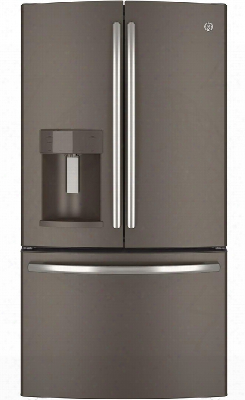 Gfe28hmhes 36" French Door Refrigerator With 27.7 Cu. Ft. Total Capacity Water/ice Dispenser Dual Icemaker Twinchill Evaporators Showcase Led Lighting And