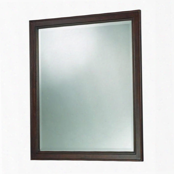 Hanm2832 28 1/8"w X 32"h Hawthorne Collection Large Matching Beveled Mirror With Pre-attached Mounting Hooks In A Dark Walnut