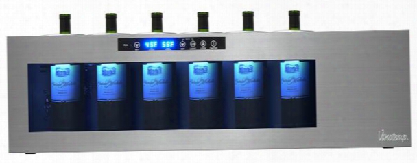 Il-ow006-2z Il Romanzo 6-bottle Dual-zone Open Wine Cooler With Touch Screen Control Panel Internal Blue Led Display Lights And Glass Panel Display
