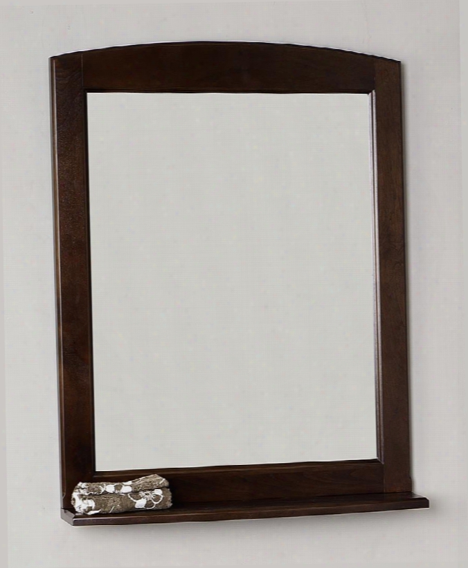 Juliet Img-71 24" Victorian Style Rectangular Hardwood Framed Mirror With Shelf 7 Step Stain Finish Beveled Edge Glass Nylon Seal Pre-installed Mounting