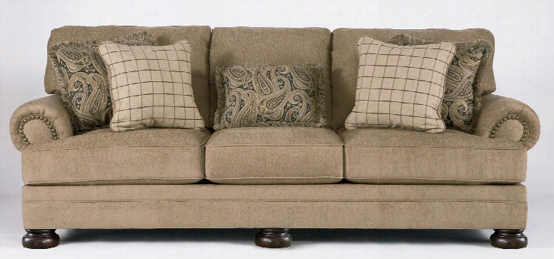 Keereel Collection 3820038 103" Sofa With Fabric Upholstery Rolled Arms Nail Head Accents And Traditional Style In
