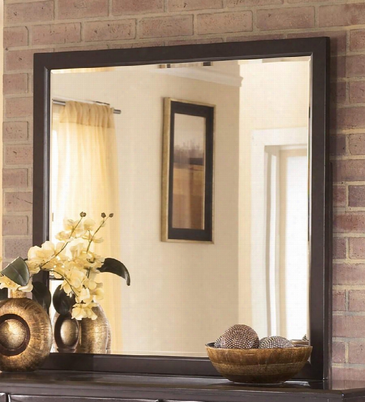 Kira B473-36 4 0" X 37" Bedroom Mirror With Beveled Edge And Constr Ucted From Select Veneers And Hardwood Solids In An Almost Black