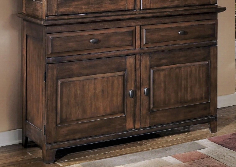 Larchmont D442-80 55" Dining Room Buffet With Tapered Legs Two Profiled Drawers And Molding