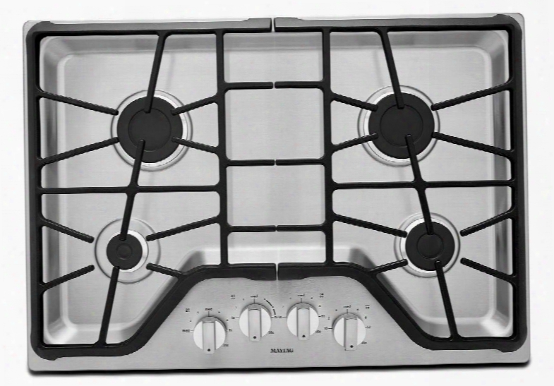 Mgc7430ds 30"  Gas Cooktop With 4 Sealed Burners 15 000 Power Burner Duraclean Cast-iron Grates Simmer Burner And Front Controls: Stainless