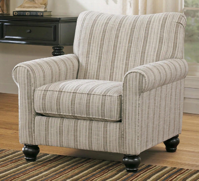 Milari Collection 1300021 36" Accent Chair Wit H Fabric Upholstery  Piped Stitching Rolled Arms And Casual Style In
