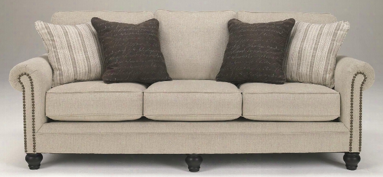 Milari Collection 1300038 90" Sofa With Fabric Upholstery Nail Put A ~ On Accents Rolled Arms And Casual Style In