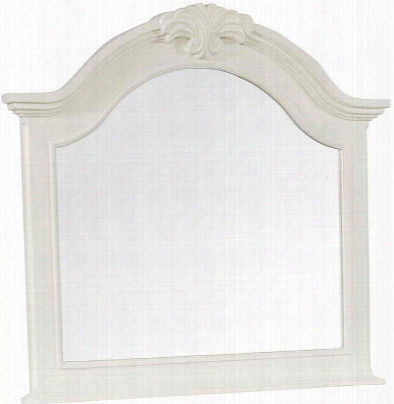 Mirren Arbor 4024-236 44" Wide Arched Dresser Mirror With Beveled Edge And Molding Details In White