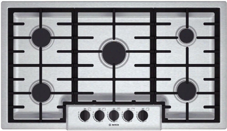 Ngm5655uc 500 Series 36" Wide Gas Cooktop With Five Sealed Burners Automatic Re-ignition Lp Conversion Kit 16000 Btu Burn Capacity In Stainless