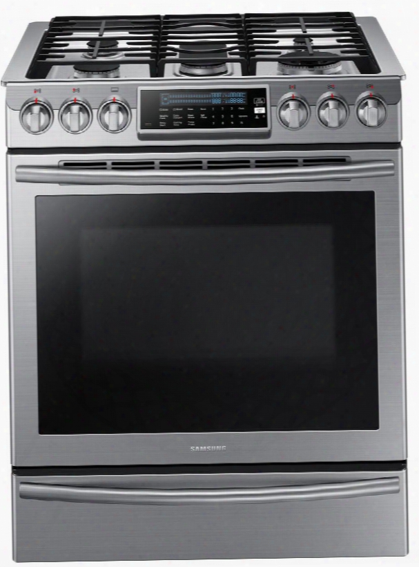 Nx58h9500ws 30" Slide-in Gas Range With 5.8 Cu. Ft. Capacity 5 Sealed Burners Center Oval Burner True Convection Temperature Probe Warming Drawer Sabbath