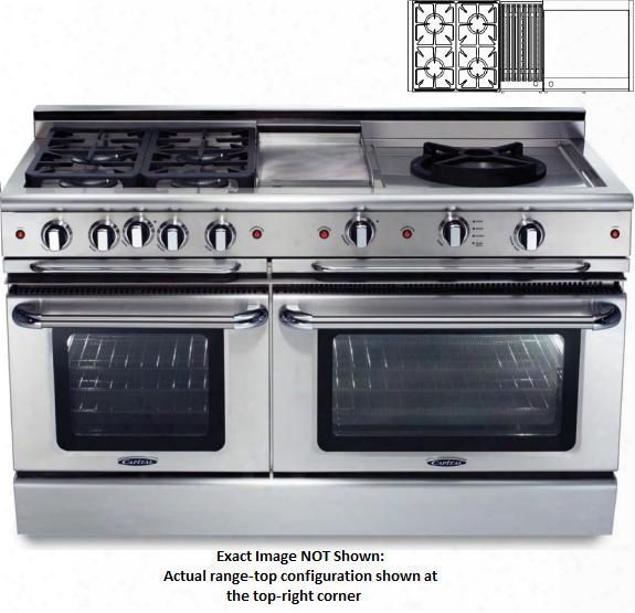 Precision Series Csb604bgg-n 60" Freestanding Dual Fuel Electric Range With 4 Sealed Burners Primary 4.6 Cu. Ft. Oven Cavity Secondary 3.1 Cu. Ft. Oven