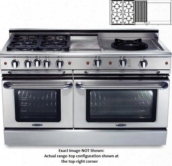 Precision Series Gscr604bg-n 60" Freestanding Natural Gas Range With 4 Sealed Burners 4.6 Cu. Ft. Capacity Secondary 3.1 Cu. Ft. Oven Cavity And Electronic