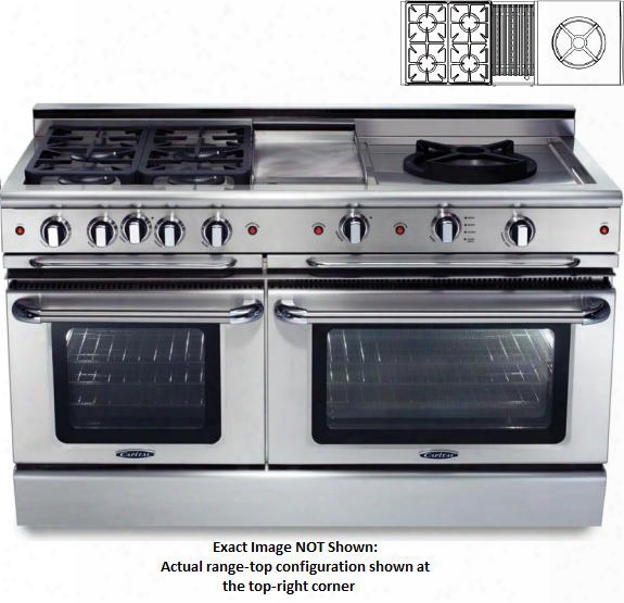 Precision Series Gscr604bw-l 60" Freestanding Liquid Propane Range With 4 Sealed Burners 4.6 Cu. Ft. Capacity Secondary 3.1 Cu. Ft. Oven Cavity And