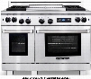 ARR-4842GDDFL 48" Medallion Dual Fuel Range with 4.7 cu. ft. 30" Oven Capacity 2.7 cu. ft. 18" Oven Capacity 4 Sealed Burners 22" Griddle in Stainless