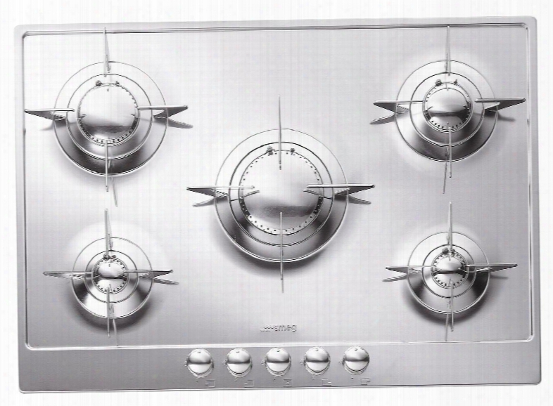 Pu75es 28" Piano Design Gas Cooktop With 5 Sealed Burners Evershine Automatic Lectronic Ignition And Safety Valves In Stainless