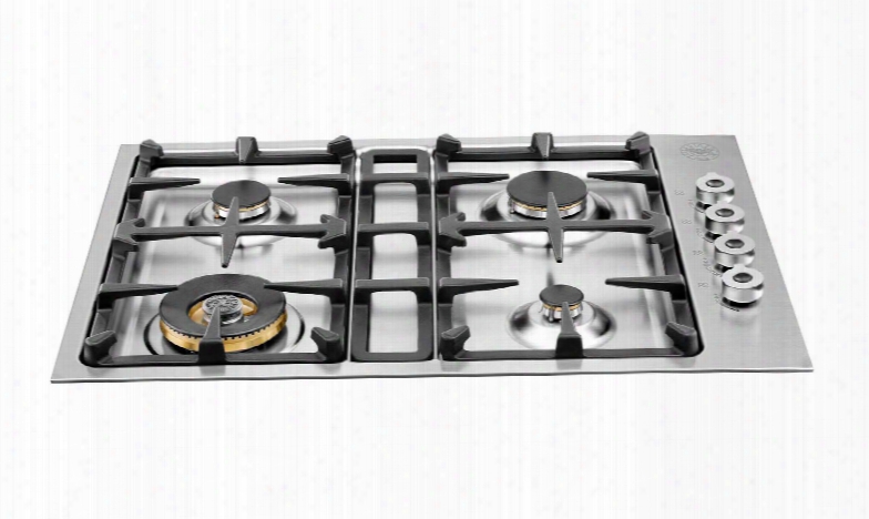 Qb30400xlp 30" Gas Cooktop With 4 Sealed Burn Ers 18 000 Btu Brass Power Burner Continuous Grates Electronic Ignition And Low Profile Borders In Stainless