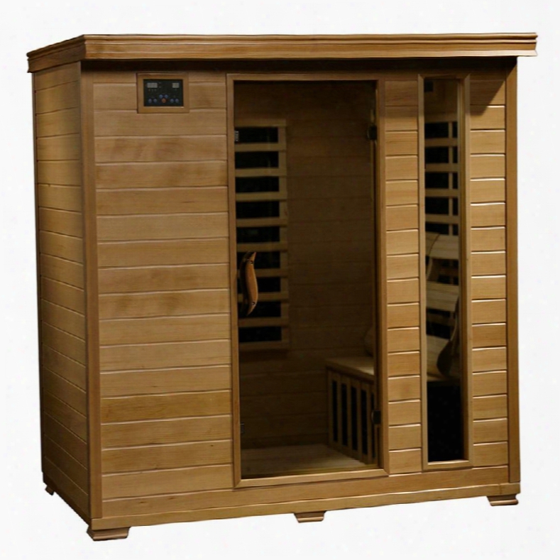 Sa2418 Monticello 4 Person Infrared Sauna With 9 Carbon Heaters E-z Touch Control Panel Oxygen Ionizer Chromotherapy System Recessed Interior Lighting