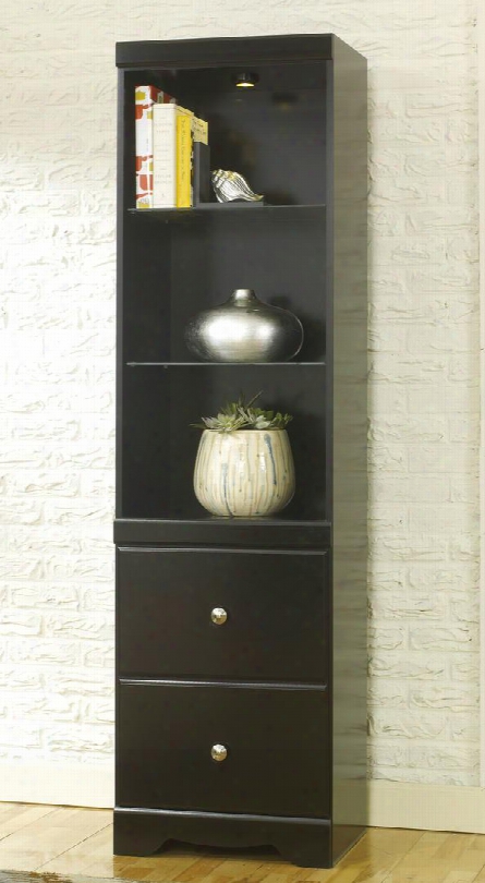 Shay Collection W271-24 72" Tall Pier Including 1 Door And 5 Shelves With Adjustable Shelf Under-cabinet Lighting And Decorative Hardware In