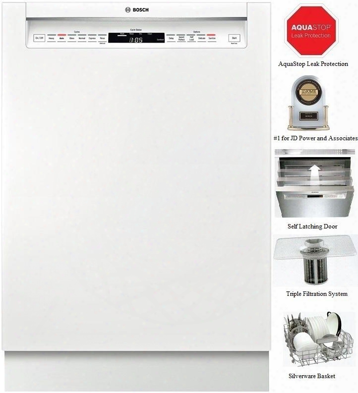 She7pt52uc 800 Plus 24" Wide Built In Dishwasher With 16 Place Setting Ultraquiet4 2 Dba Recessed Handle With Led Remaining Time Display Delay Start And