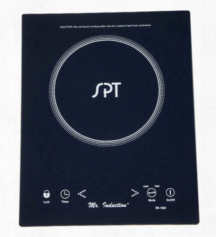Sr1882 1650w Built-in Induction Cooktop With Dual Functions 9 Power Settings Touch-sensitive Panel With Control Lock Micro-crystal Ceramic Plate Led Panel