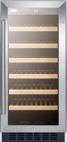 Swc1535b 33 Bottles Capacity Wine Cellar Digital Display Led Lighting Wooen Shelves Automatic Defrost 100% Cfc Free Reversible