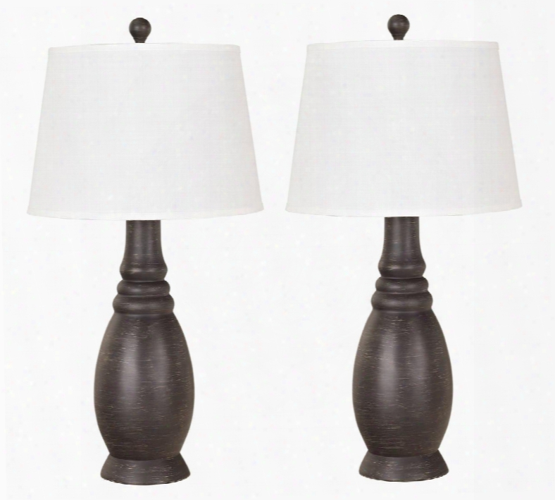 Sydna L276334 Set Of 2 29" Tall Poly Table Lamps In Antique