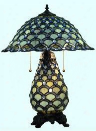 T01383-lmp Chintaly Imports Tiffany 25 Inch Jeweled Table Lamp In