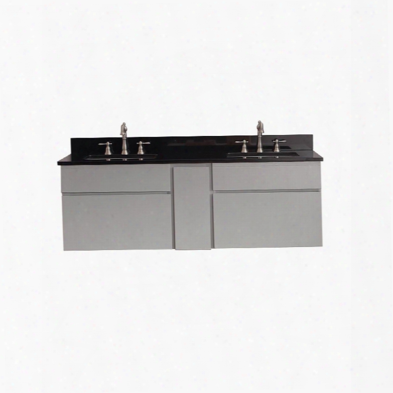 Tribeca-v60-cg Avanity Tribeca 60 In. Wall Mounted Vanity Only In Chilled Gray