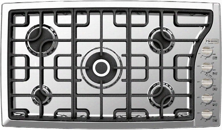 Vectgms365ss 36" Side Control Gas Cooktop With 5 Sealed Burners 18 500 Btu Power Burner Continuous Cast Iron Grates Cast-iron Burner Caps And Stainless