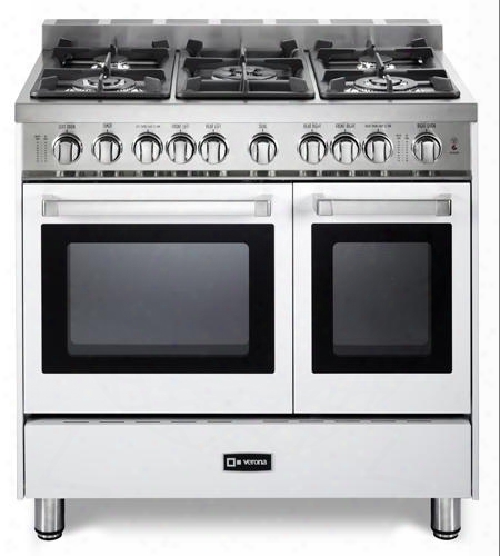 Vefsgg365ndw 36" Pro-style Gas Range With 5 Sealed Burners 2 Turbo-electric Convection Ovens Manual Clean Infrared Broiler Bell Timer And Storage Drawer In