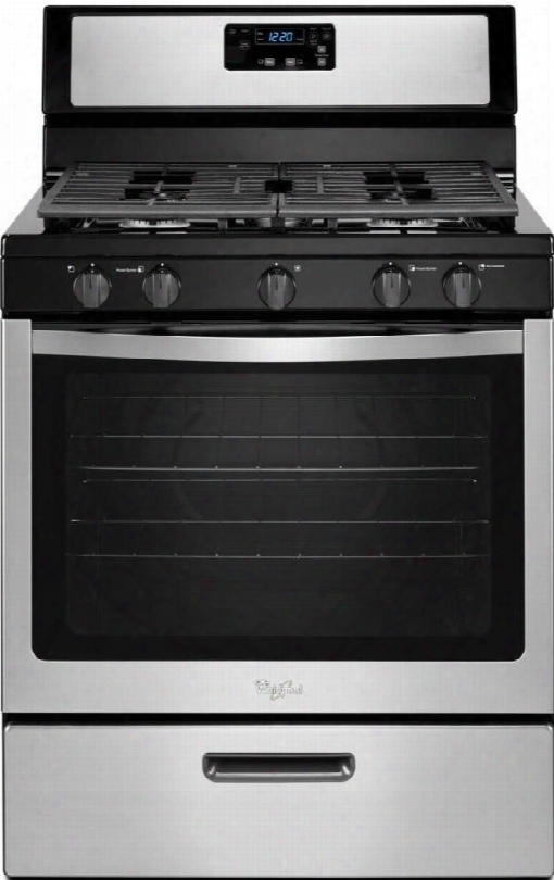 Wfg505m0bs 30" Freestanding Gas Range With 5 Sealed Burners 5.1 Cu. Ft. Oven Continuous Grates Electronic Controls Custom Broil And Two 15 000 Btu Power