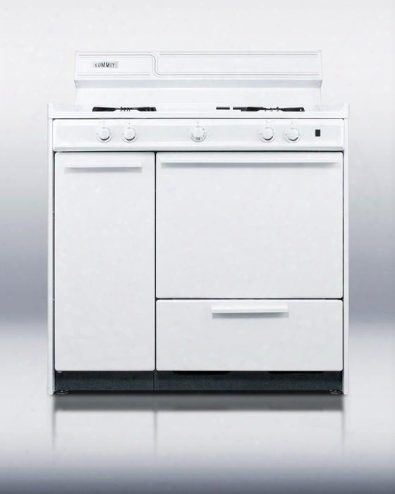 Wnm430p 36" Freestanding Gas Range With 4 Sealed Burners 2.9 Cu .ft. Capacity Manual Clean Broiler Drawer &aamp; Recessed Oven Door In White (image Is Not