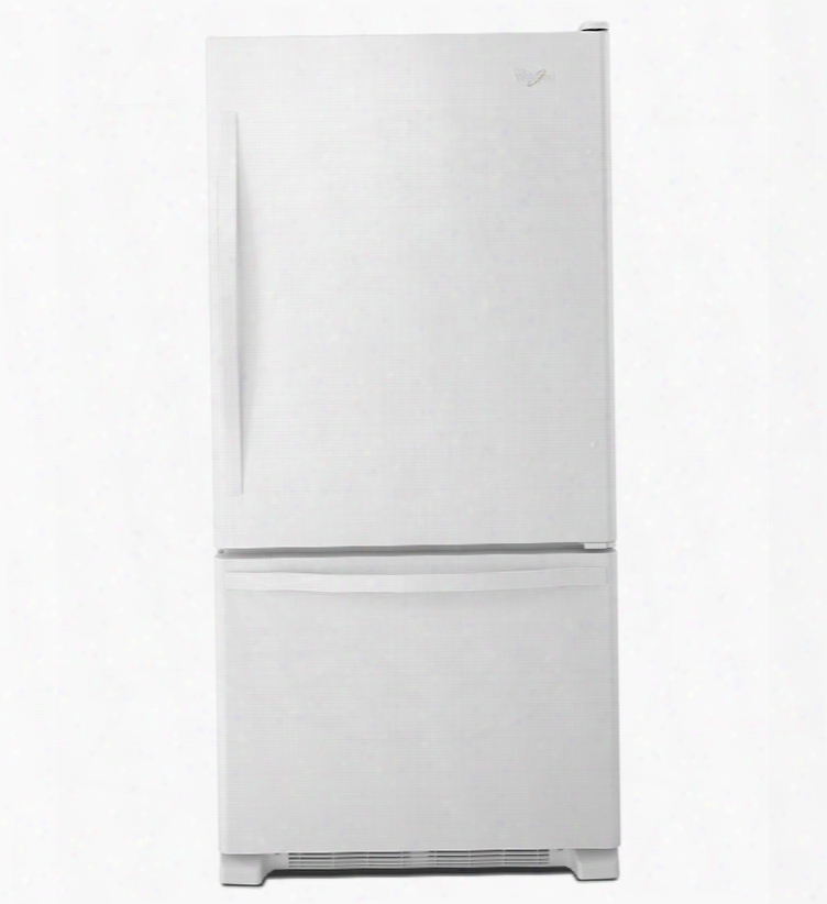 Wrb322dmbww 33" 22 Cu. Ft. Capacity Energy Star Qualified Bottom-freezer Refrigerator With Freezer Drawer Ledi Nterior Lighting Humiidity-controlled Crispers