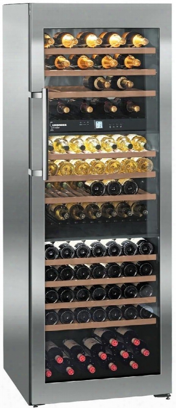 Ws17800 28" Freestanding Triple Temperature Zone Wine Cabinet With 17.7 Cu. Ft. Capacity 178 Bottle Capacity Uv-resistant Lock Led Lighting And Charcoal