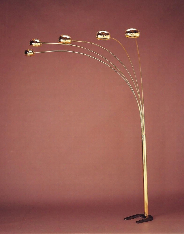 1245 5 Head Overhead Floor Lamp In Brass - Coaaster