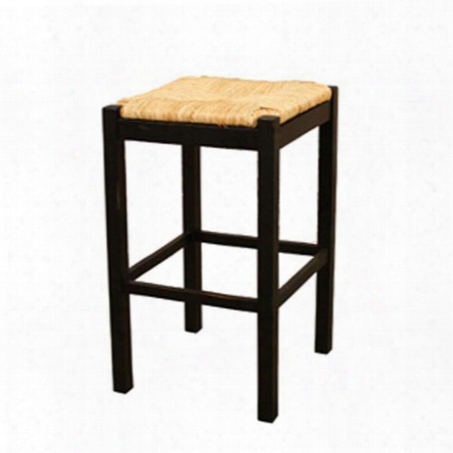 130768ab-w Traditional Counter Stool With Hand Woven Sea Grass Seating Fully Assembled & Mortise And Tenon