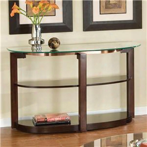 24607 Coronado Sofa Table With Beveled Glass Top And 2 Storage/display Shelves In