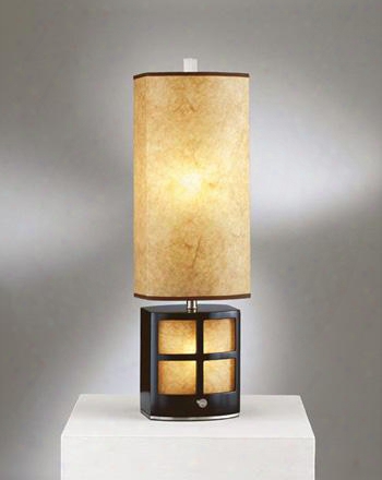 3474 Ventana Accent Table Lamp In Dark Brown Brushed Nickel And Brown