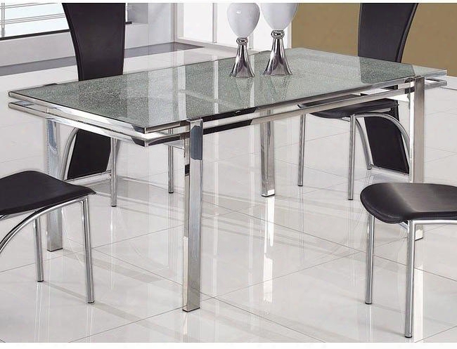 434dt Cecilia 29" Crackled Glass Top Dining