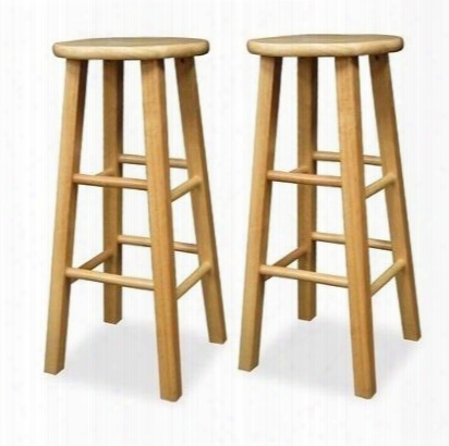 83230 Set Of 2 Square Leg 29inch Stool Assembled In Natural