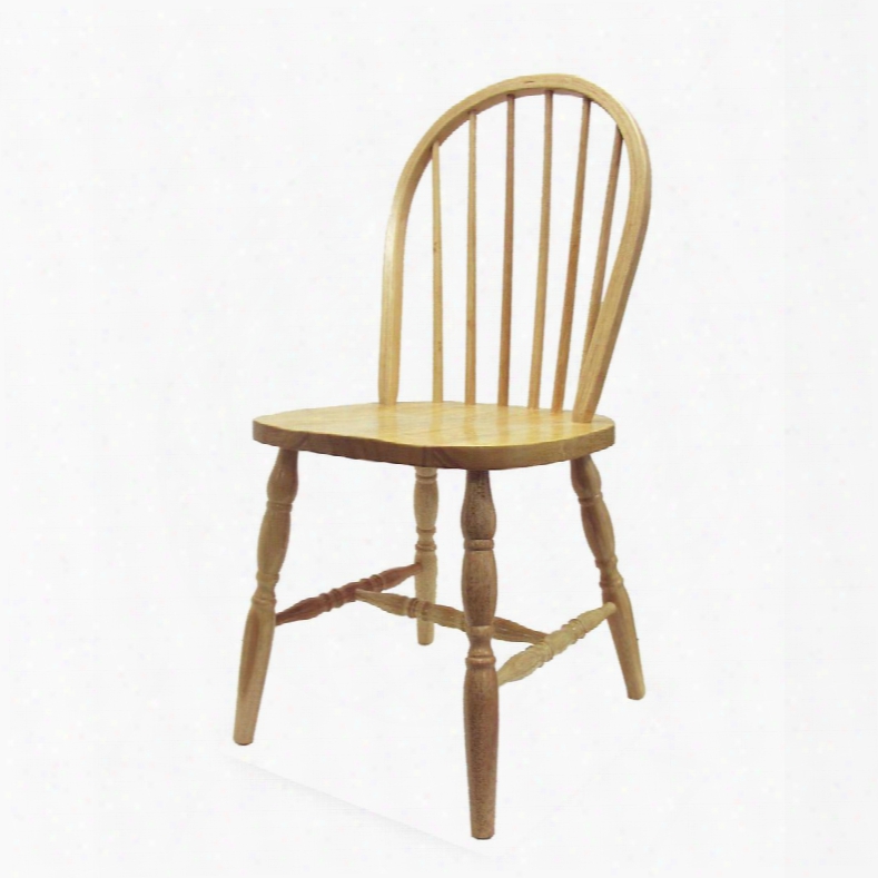 83237 Set Of 2 Windsor Chair Curved Legs Assembled In Natural