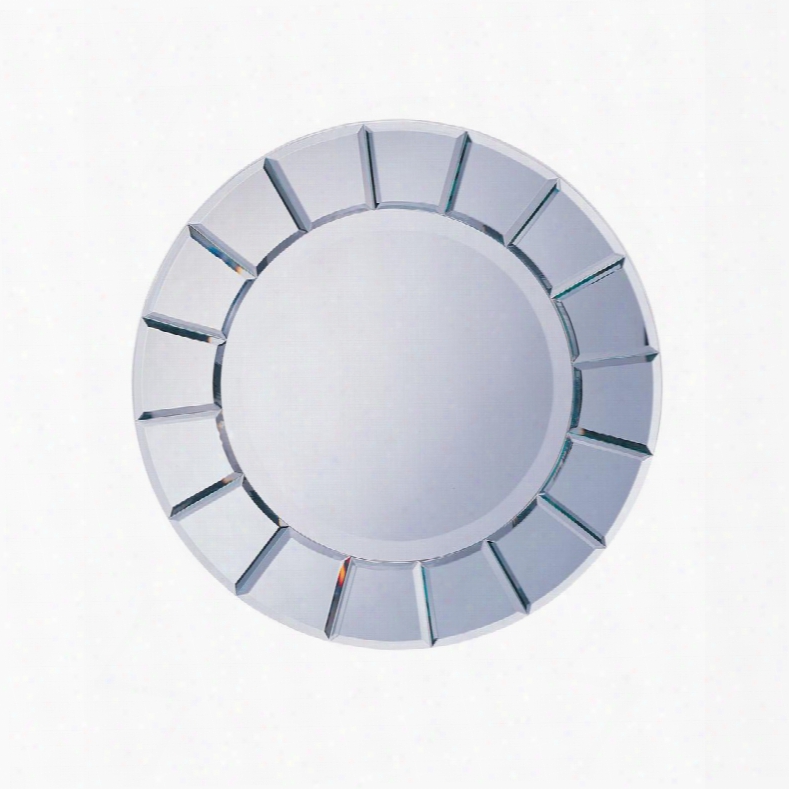 8637 Bevelled Sun Design Silver Mirror By Coaster