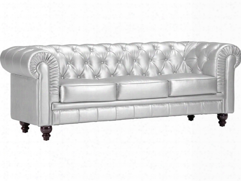 900112 Aristocrat Collection 27" Sofa With Button Tufting Tufted Detailing Rolled Arms And Leather Upholstery In