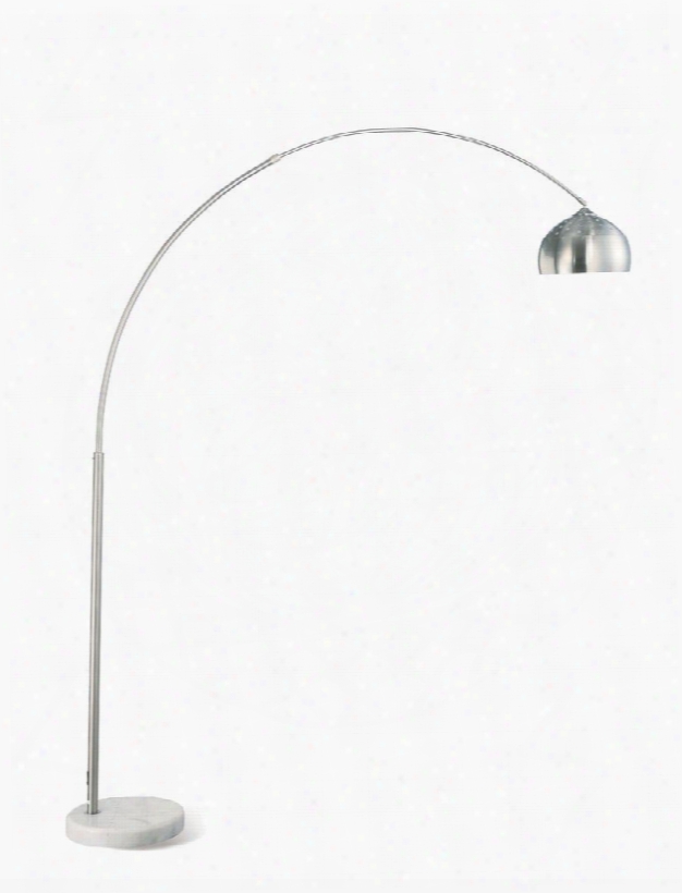 901199 Arc Floor Lamp With White Marble Base In Satin Nickel By Coaster